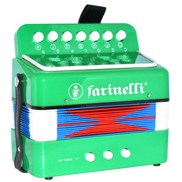 Acordeon Farinelli Acifve Infantil 7 Botones 3 Bajos Verde